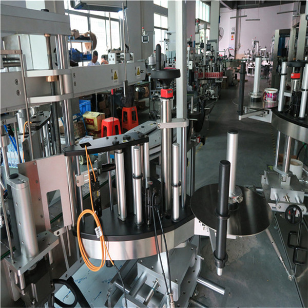 プラスチック/ガラス瓶両面ラベリング機、角型ボトルラベラー