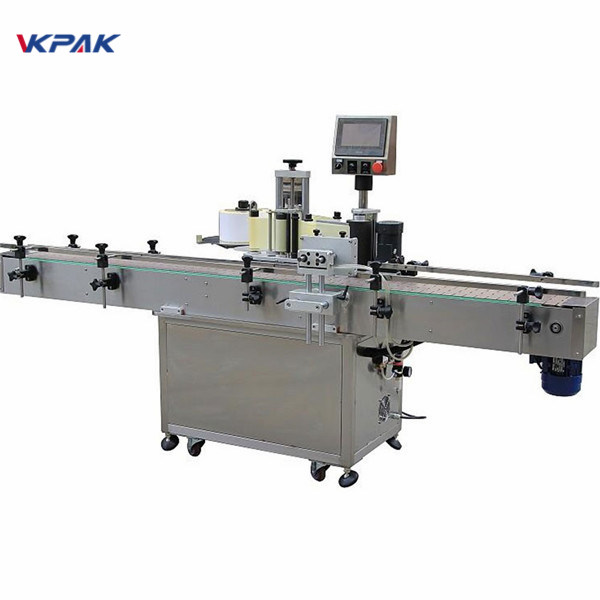 自動オイル垂直自己粘着性丸瓶ラベリングマシン